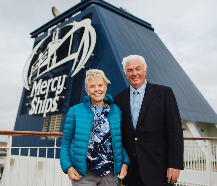 Don and Deyon Stephens, Founders of Mercy Ships, on the Global Mercy.